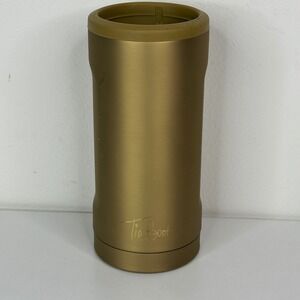 Brumate Hopsulator Slim Can Cooler Gold Tia Booth Signature 12oz Stainless Steel